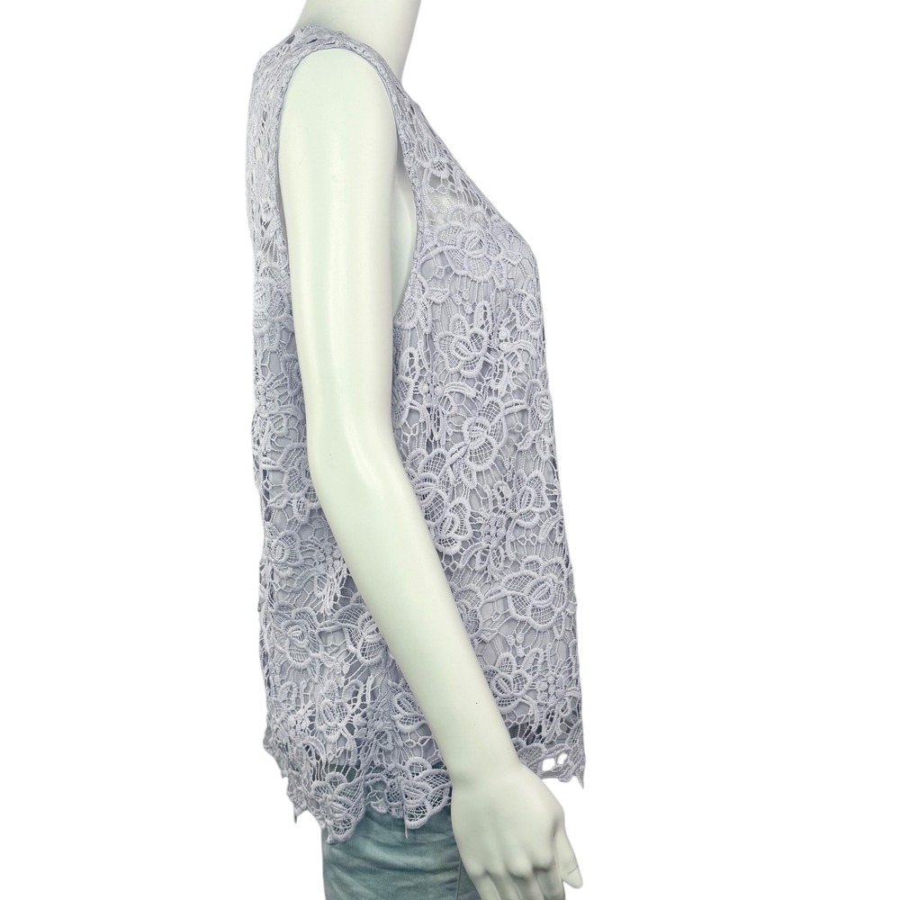 Nanette Lepore Lavender Lace Overlay Sleeveless Zipper Back Top Women's XL - Picture 3 of 6